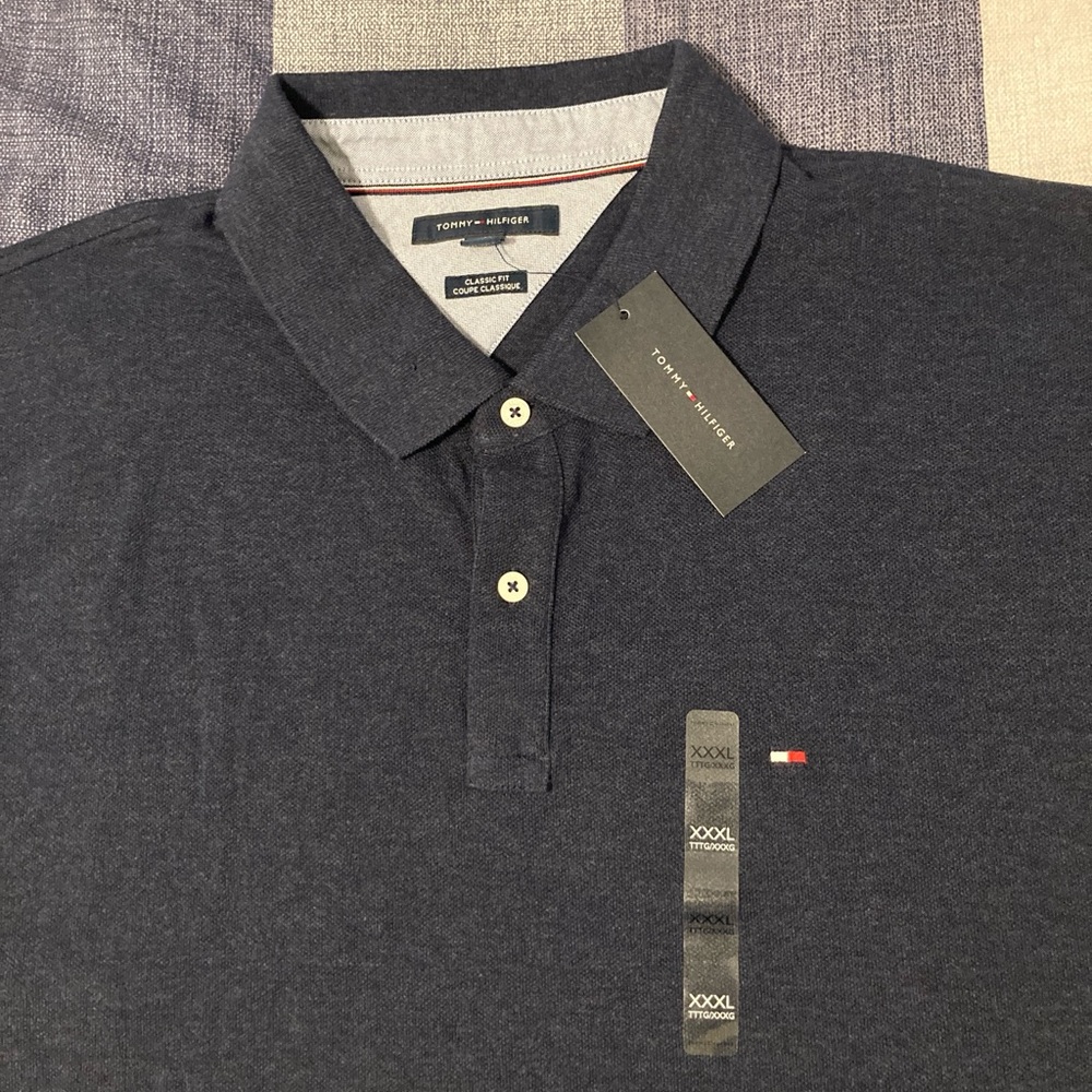 New! Tommy Hilfiger Mens Polo Shirt Sz 3XL Navy Blue